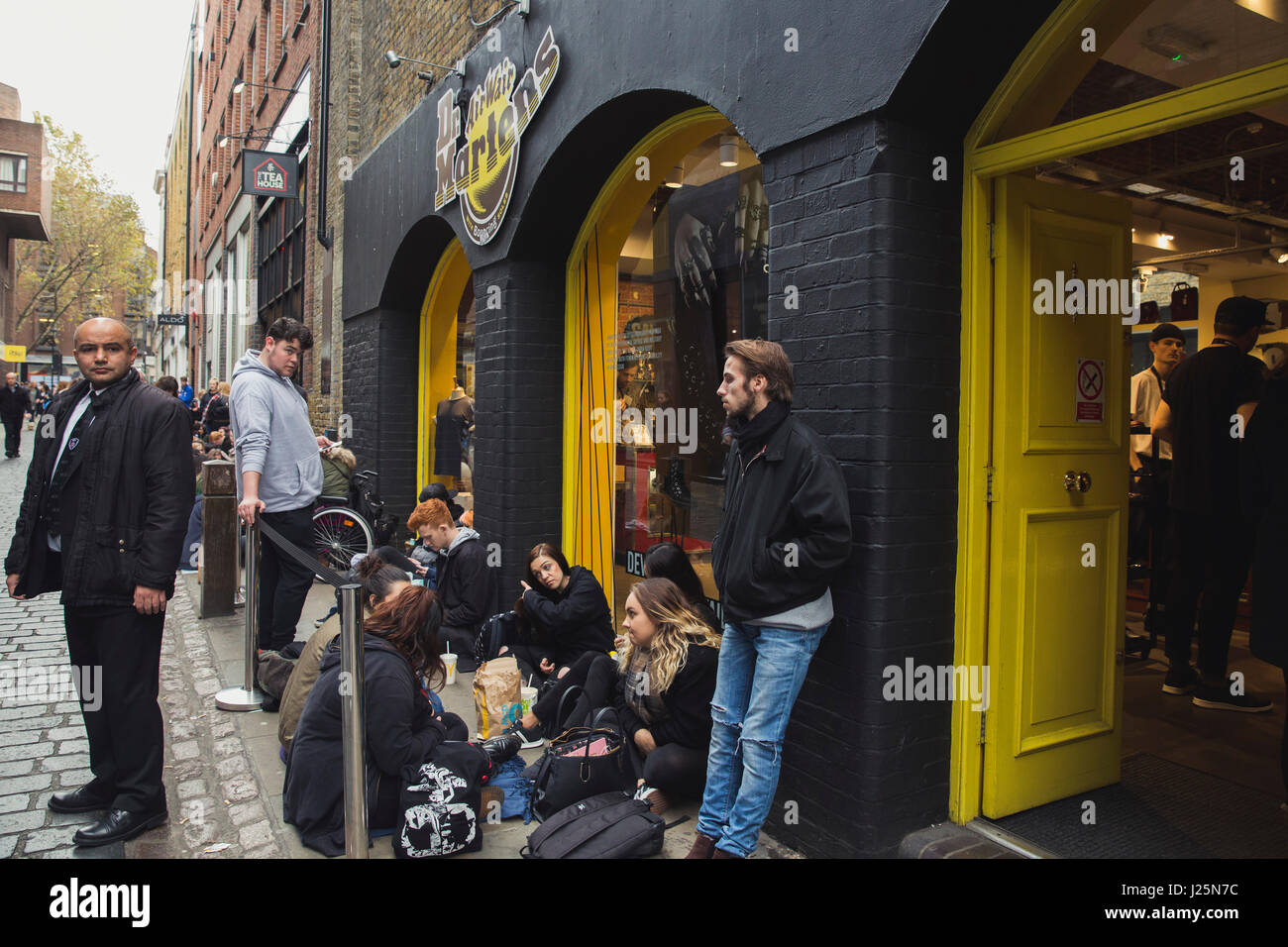 Queue outside Dr. Martens store in Covent Garden, central London Stock  Photo - Alamy