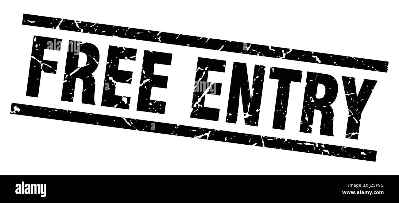 square grunge black free entry stamp Stock Vector