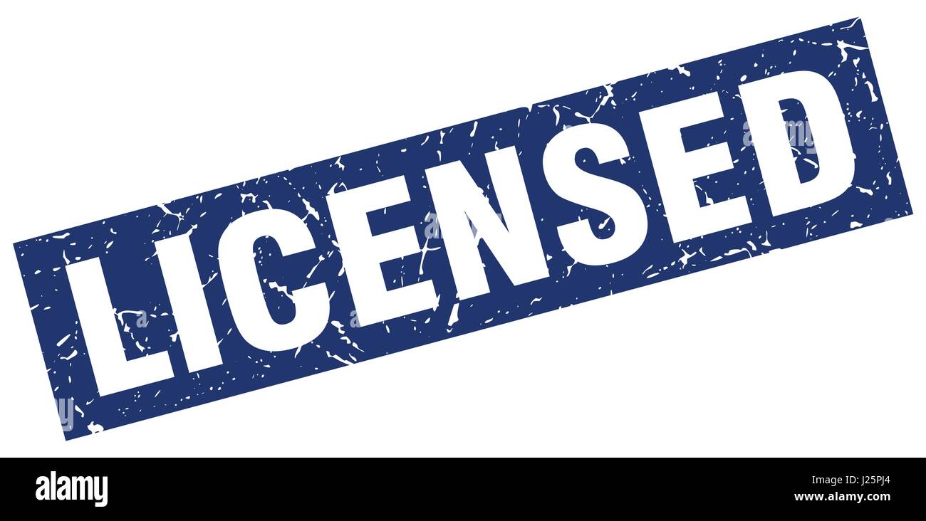 square grunge blue licensed stamp Stock Vector Image & Art - Alamy