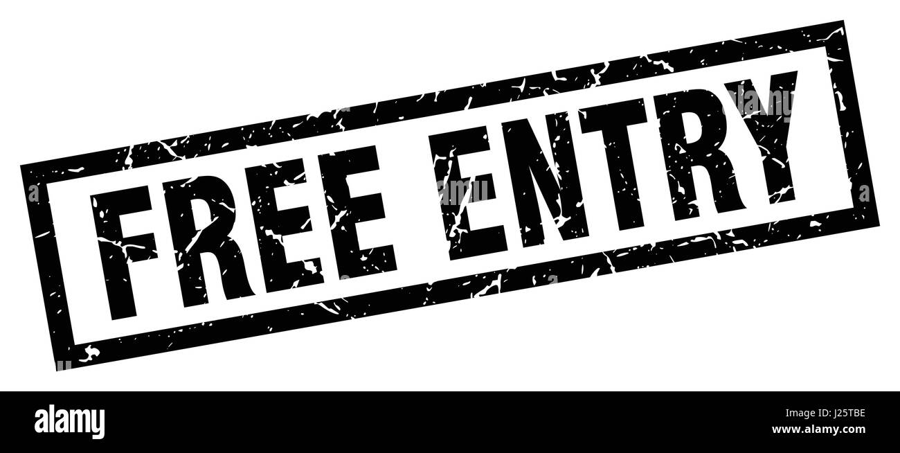 square grunge black free entry stamp Stock Vector