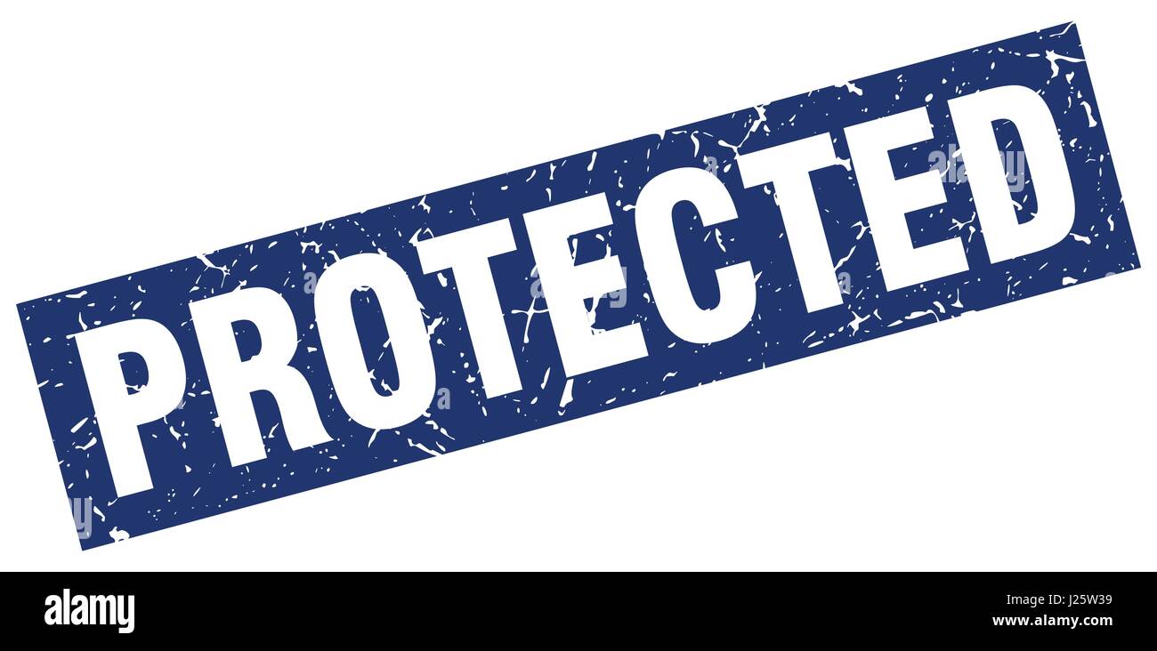 square grunge blue protected stamp Stock Vector Image & Art - Alamy