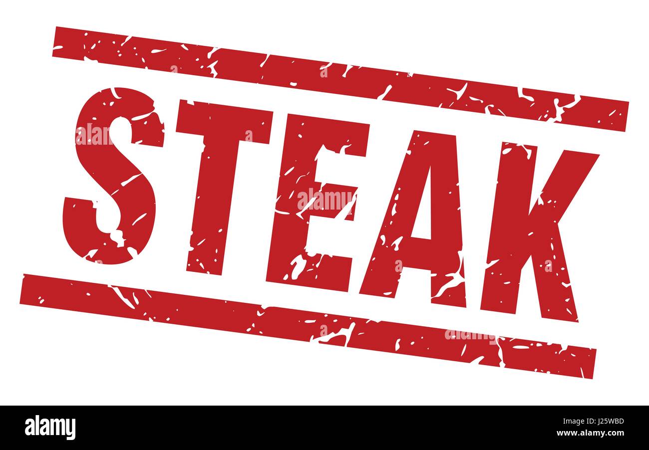 square grunge red steak stamp Stock Vector Image & Art - Alamy