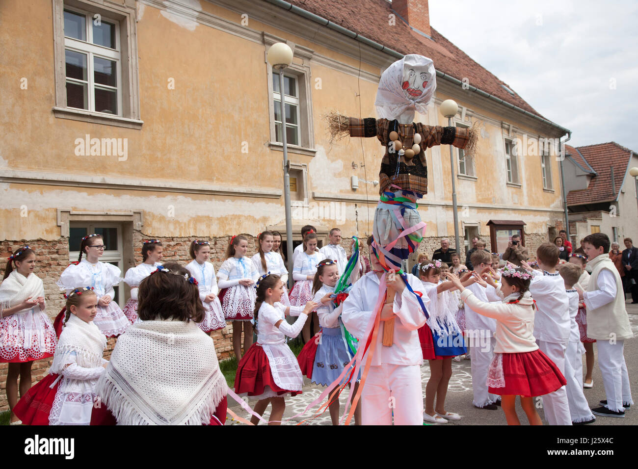 Traditional Easter celebrations in a Moravian village, Czech Republic Stock Photo