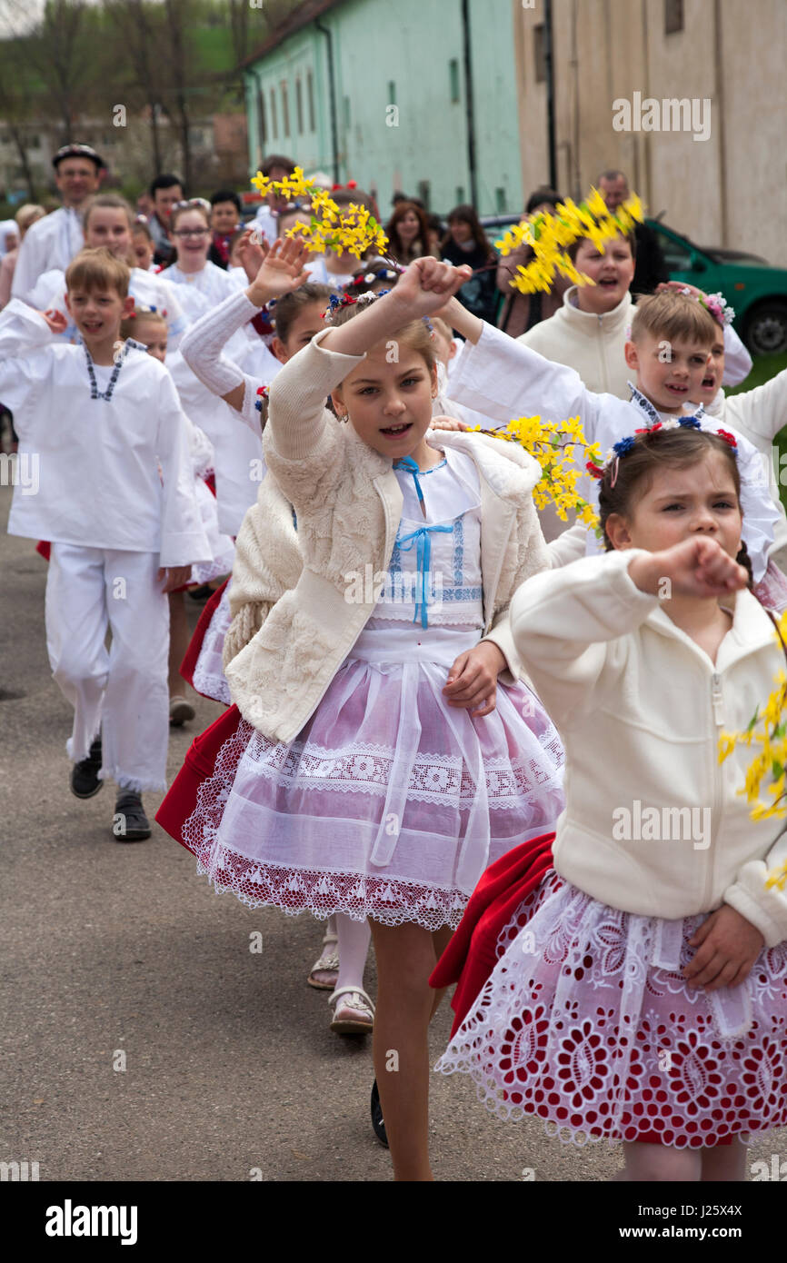 Traditional Easter celebrations in a Moravian village, Czech Republic Stock Photo