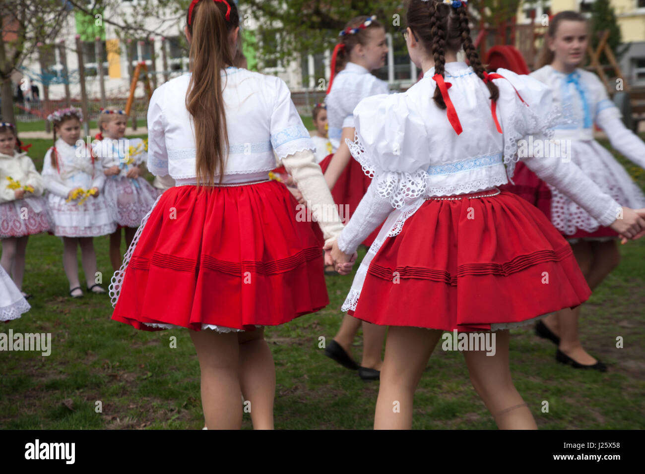 Traditional Easter celebrations in a Moravian village, Czech Republic Stock Photo