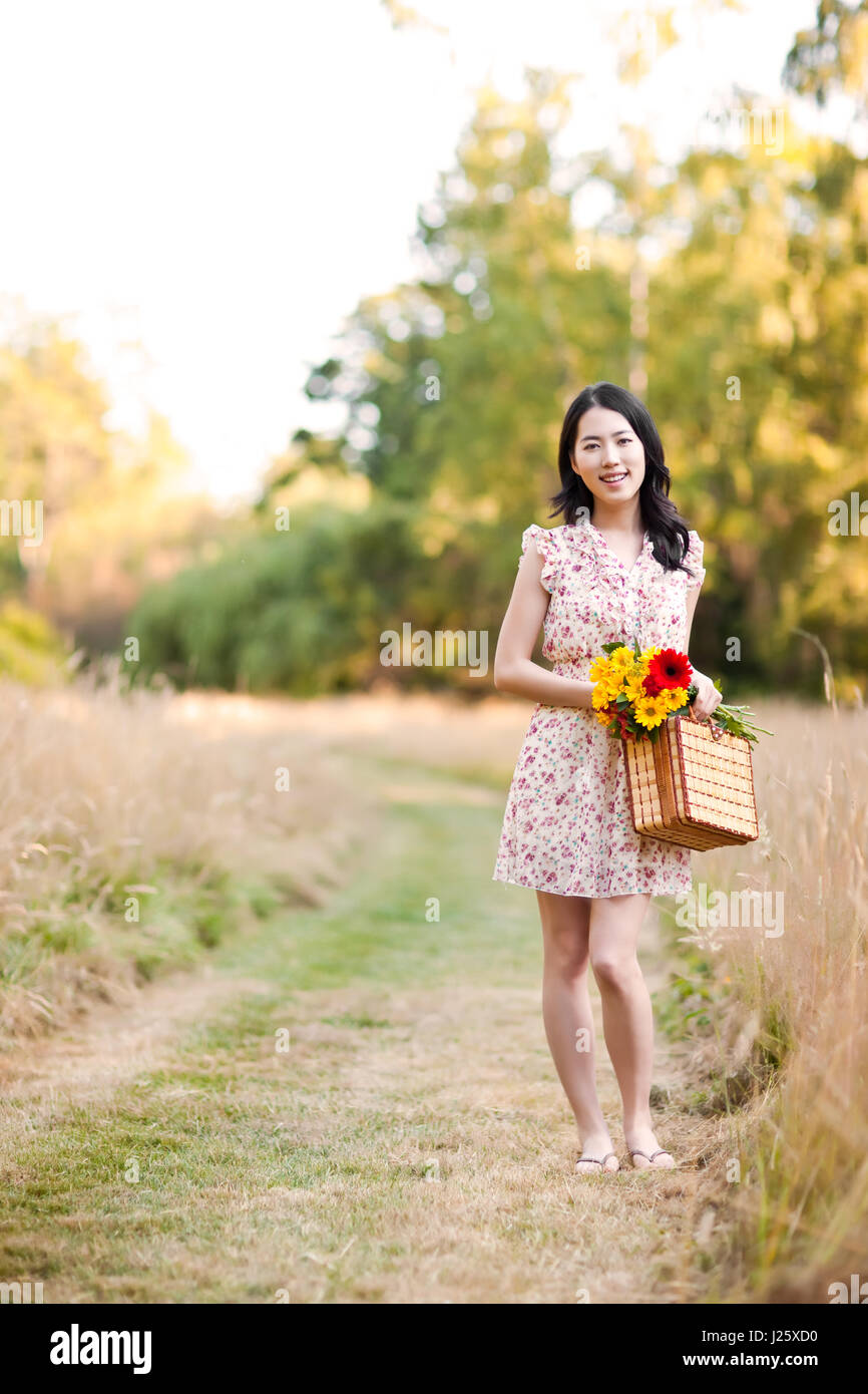 A portrait of a beautiful asian woman outdoor Stock Photo - Alamy