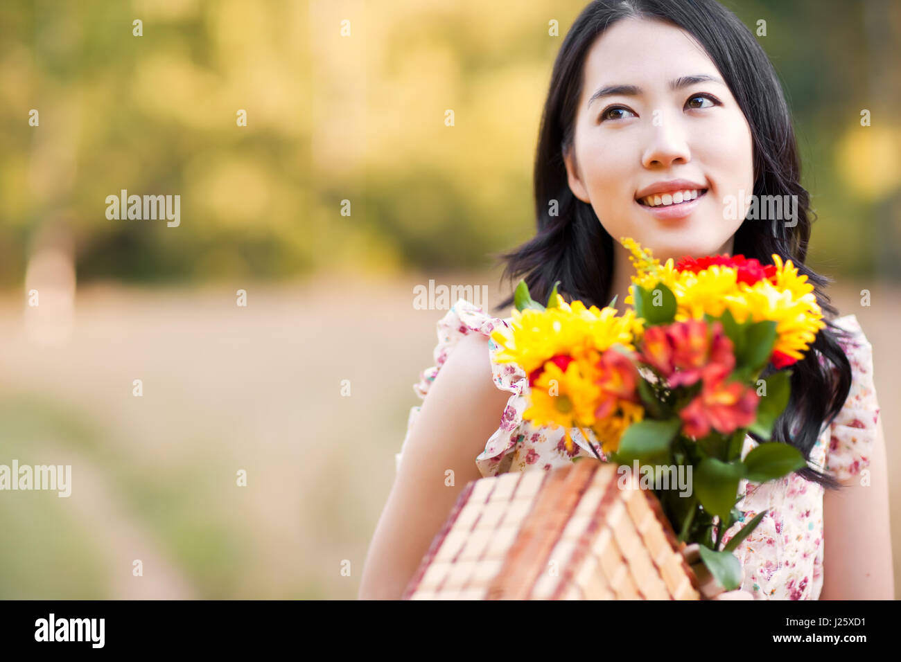 A portrait of a beautiful asian woman outdoor Stock Photo - Alamy