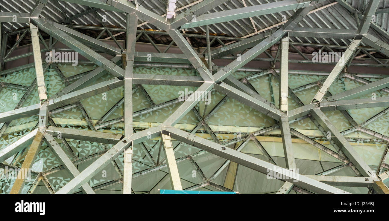 Lattice roof structure of the National Gallery of Victoria, Melbourne, Victoria, Australia Stock Photo