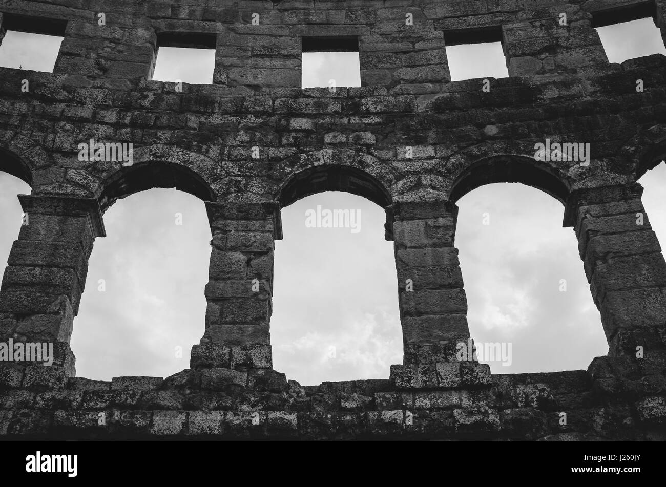 Pula amphitheatre Black and White Stock Photos & Images - Alamy