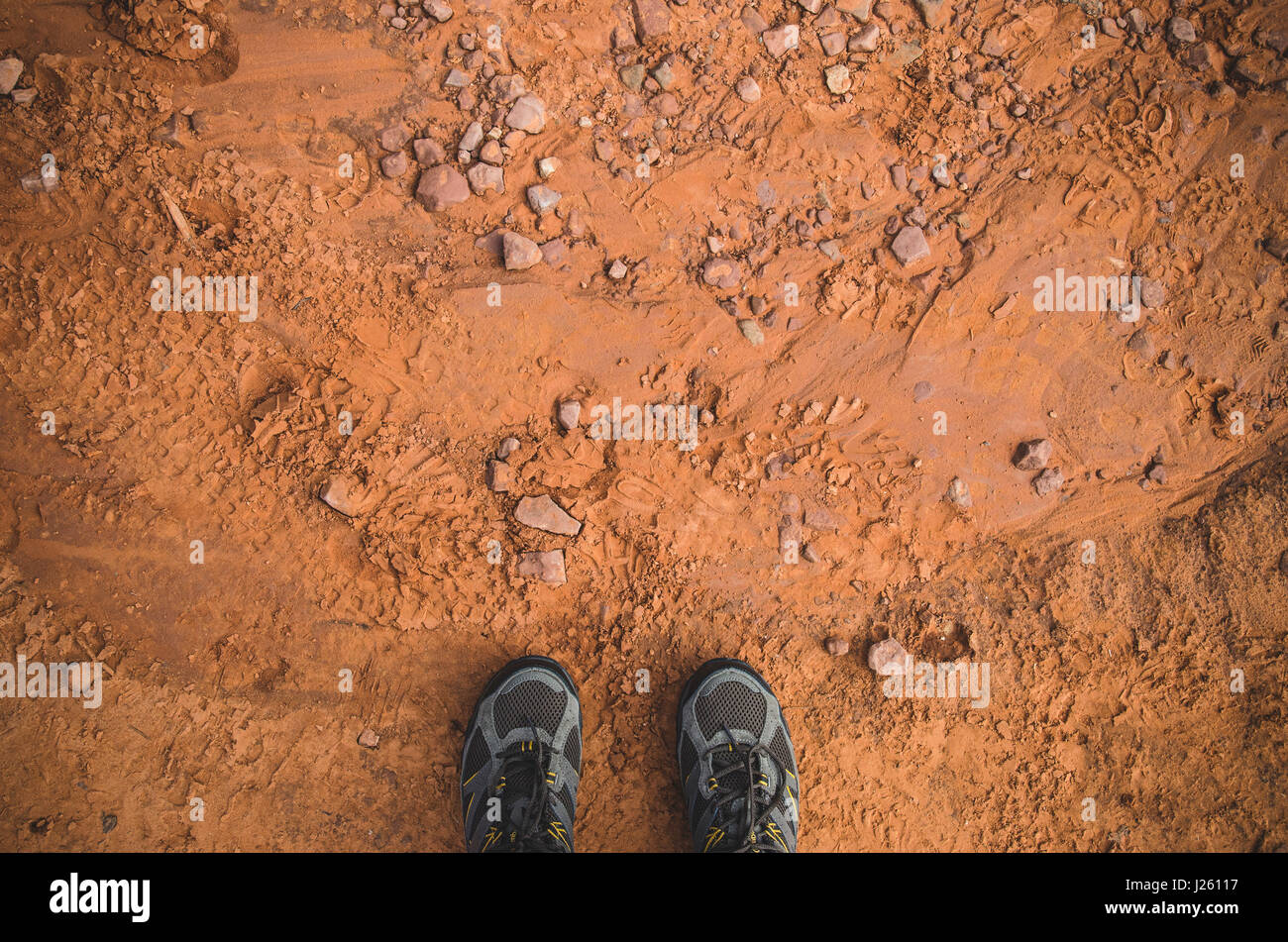 Standing on Sedona Trail in Hiking Shoes, Arizona, USA Stock Photo Alamy