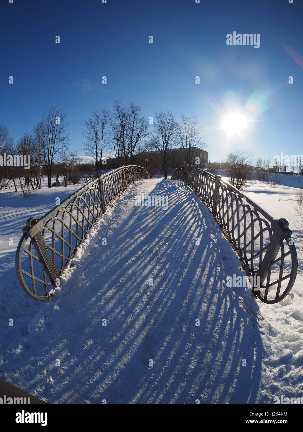 bridge in the park. winter Stock Photo - Alamy