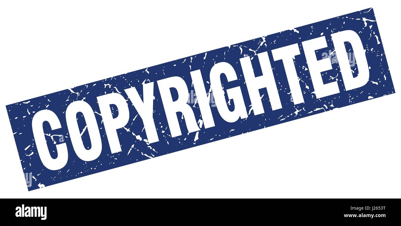 square grunge blue copyrighted stamp Stock Vector Image & Art - Alamy