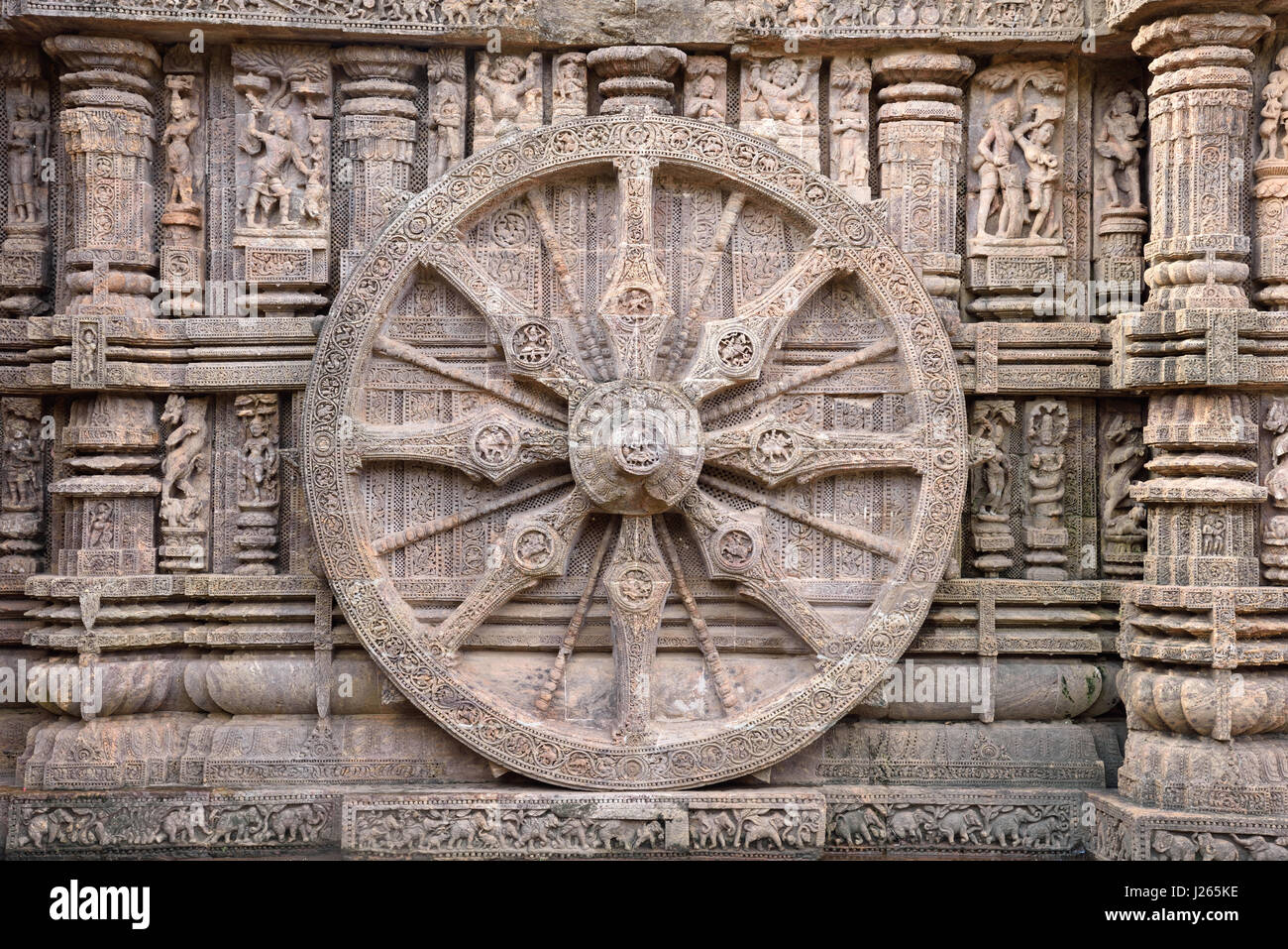 Chariot Wheel of Konark Sun Temple India Stock Photo