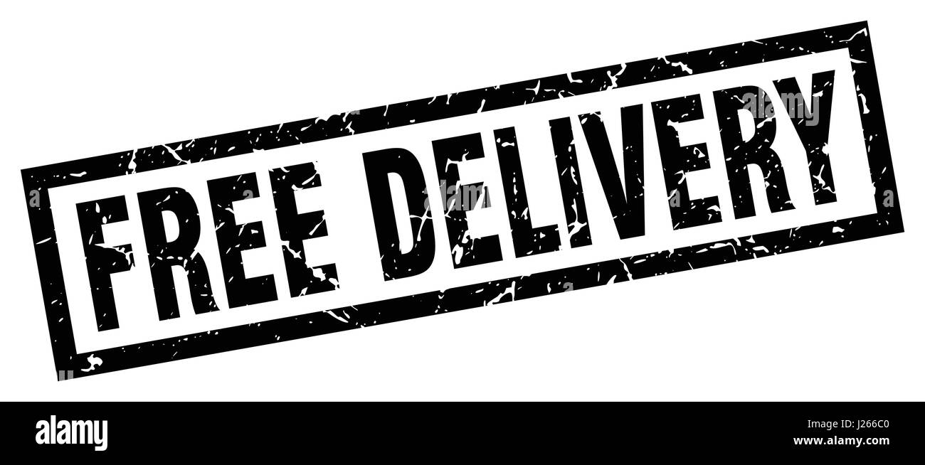 square grunge black free delivery stamp Stock Vector Image & Art - Alamy