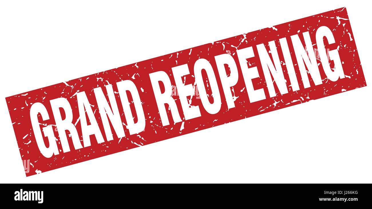 square grunge red grand reopening stamp Stock Vector Image & Art Alamy