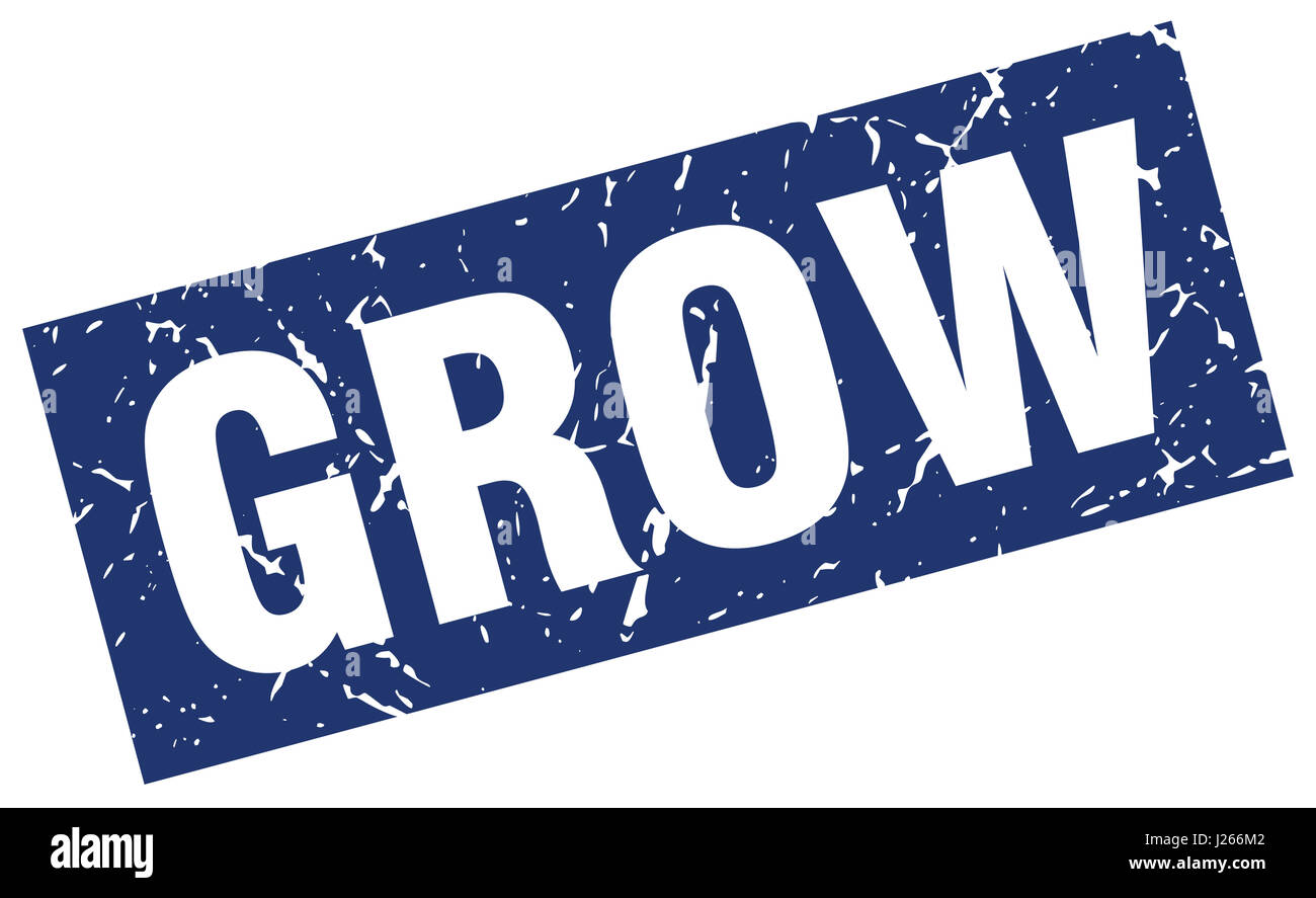 square grunge blue grow stamp Stock Vector Image & Art - Alamy