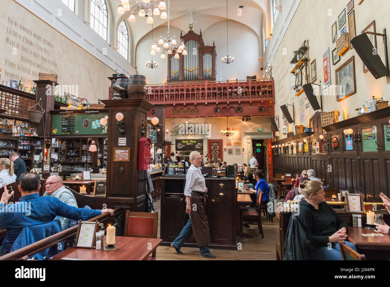 Belgisch Bier Café Olivier is located in Utrecht and was a church prior to being transformed into a bar Stock Photo