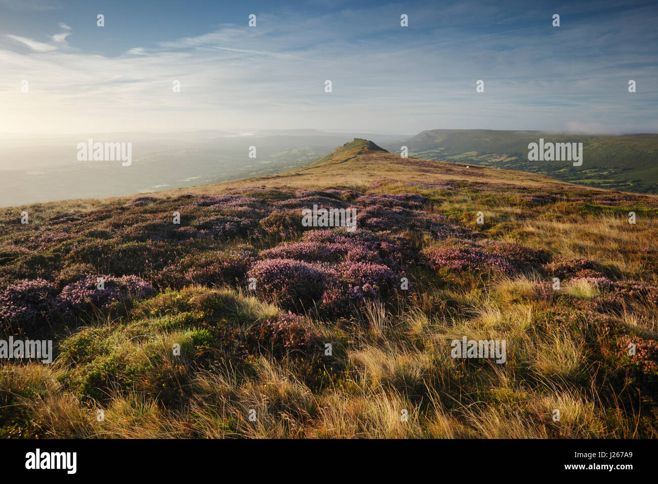 View from the top of Black Hill, on the edge of The Black Mountains. Herefordshire. UK. Stock Photo