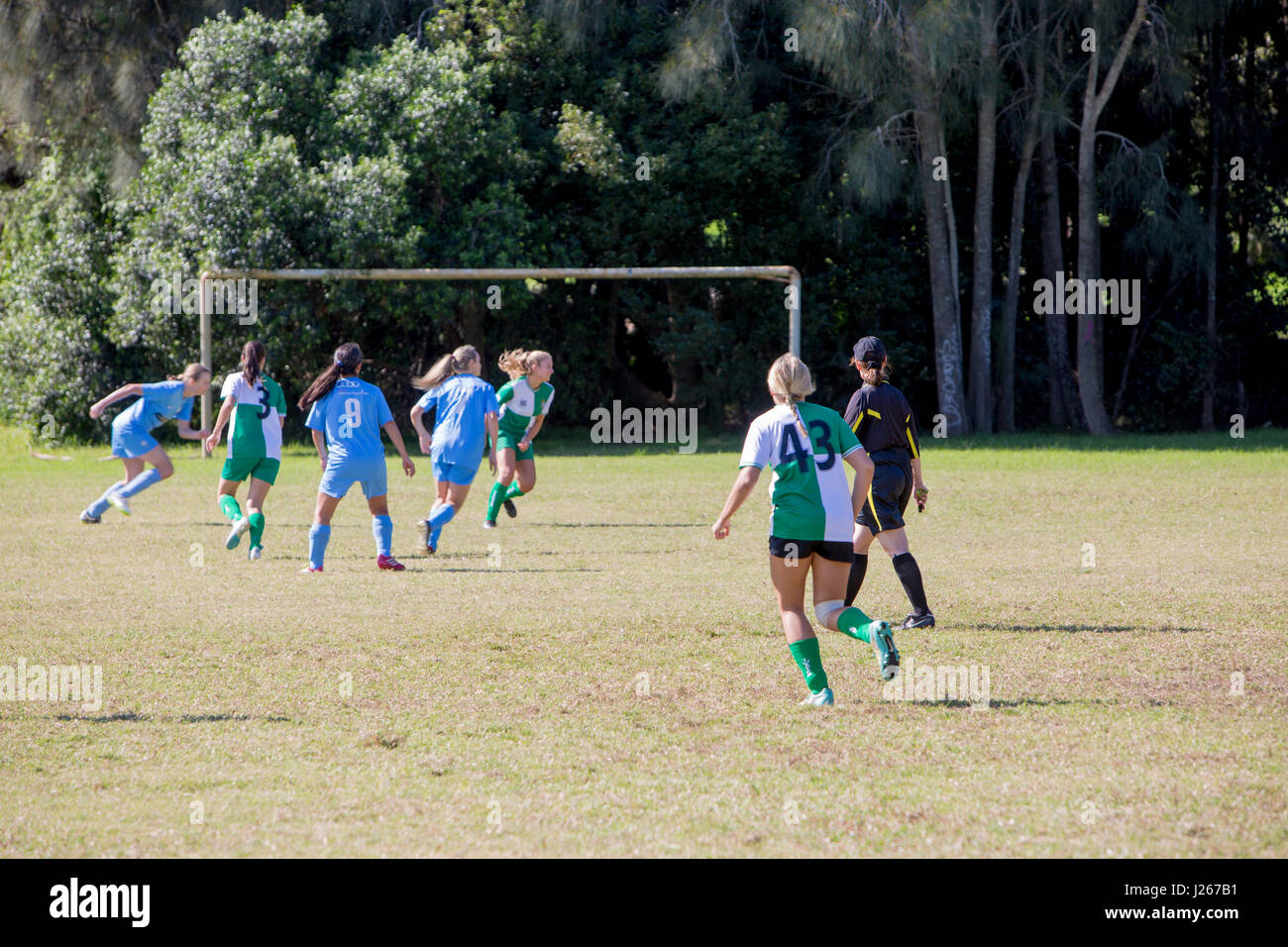 Ladies womens football soccer game in Australia, part of the Manly Warringah football league of