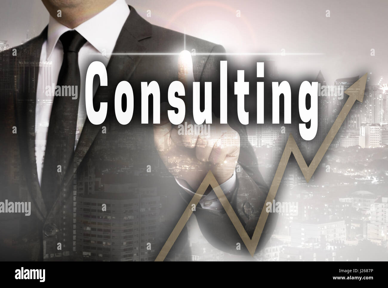 Consulting is shown by businessman concept. Stock Photo