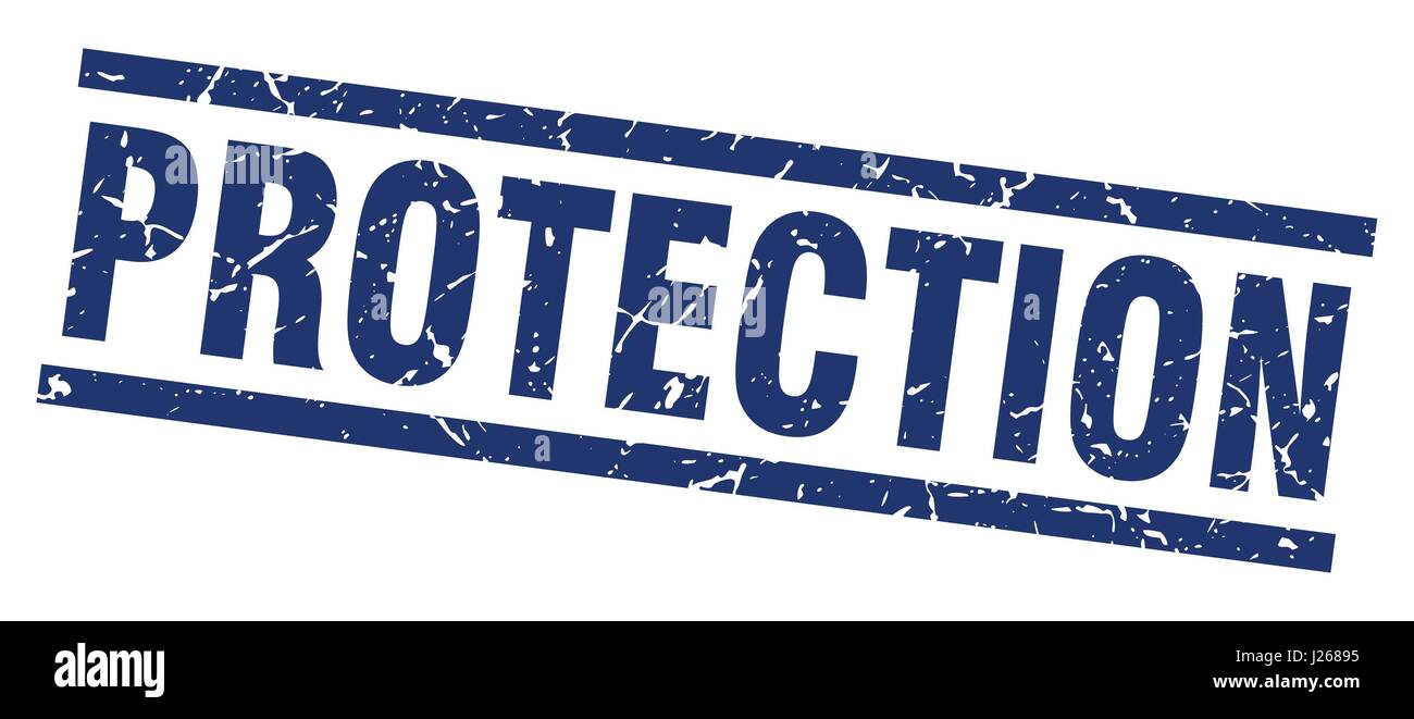 square grunge blue protection stamp Stock Vector Image & Art - Alamy