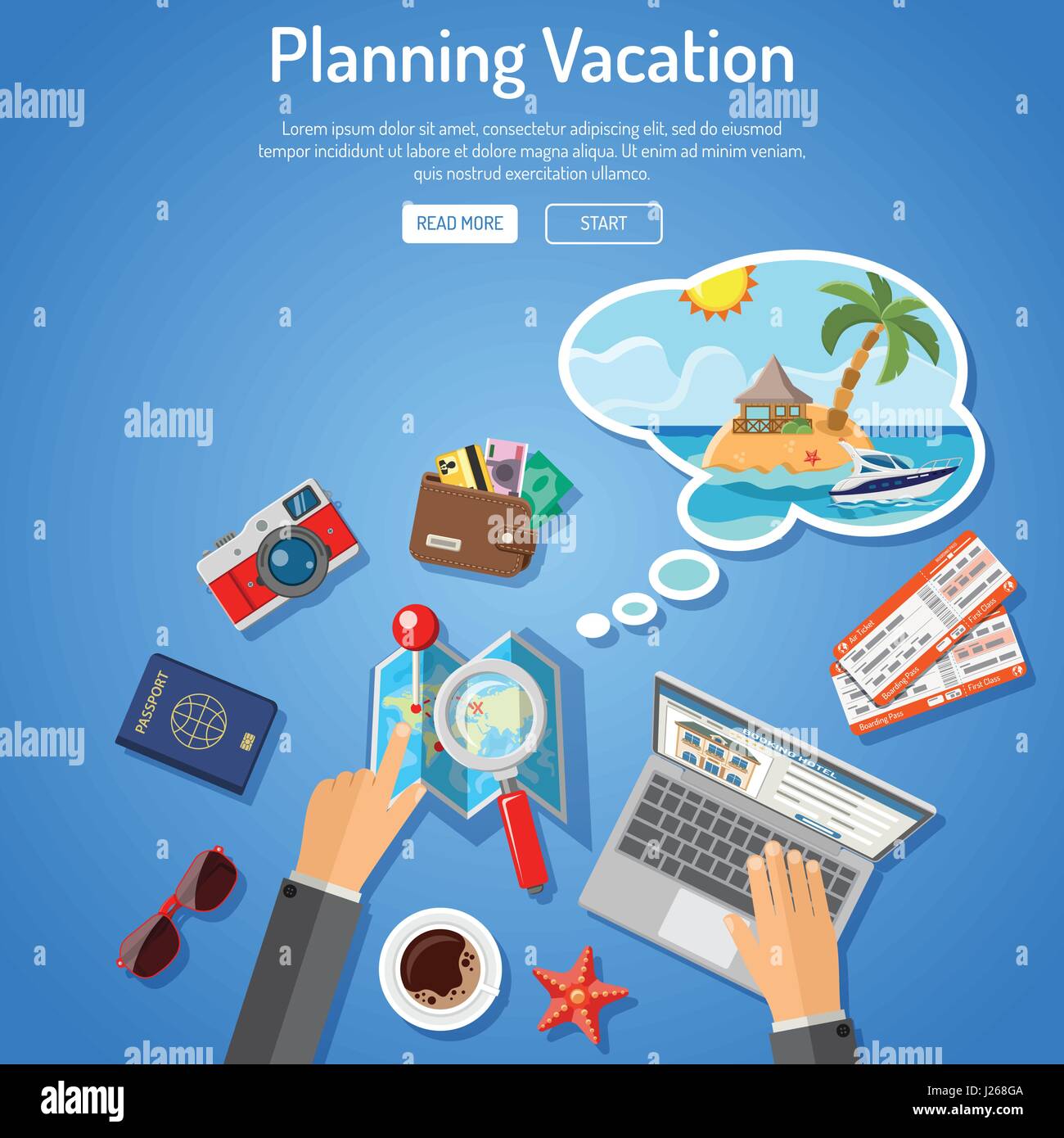 Planning Vacation Concept Stock Vector