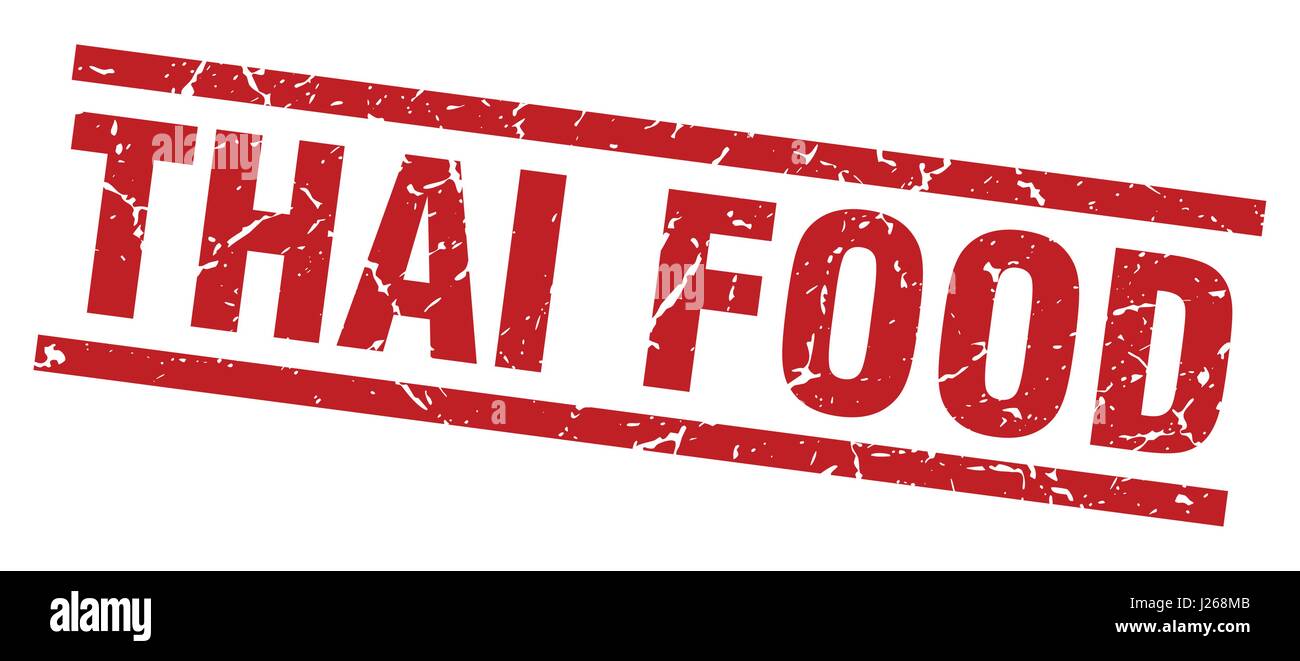 square grunge red thai food stamp Stock Vector Image & Art - Alamy