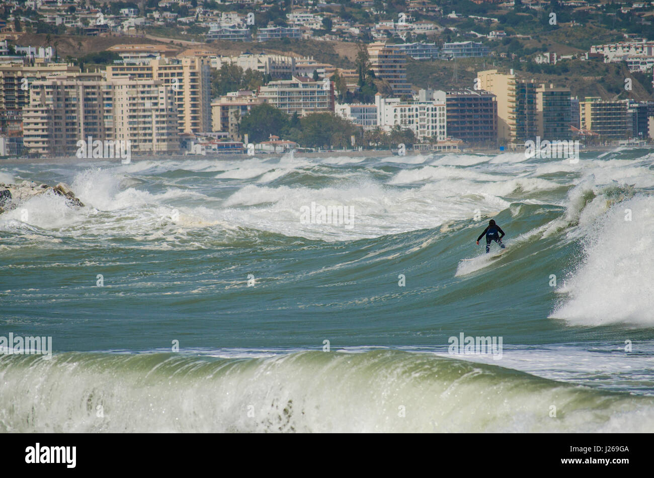 Surfer Surfing Surfer Takes Advantage Of High Waves Surfer Surfing Surfer Takes Advantage Of High Waves
