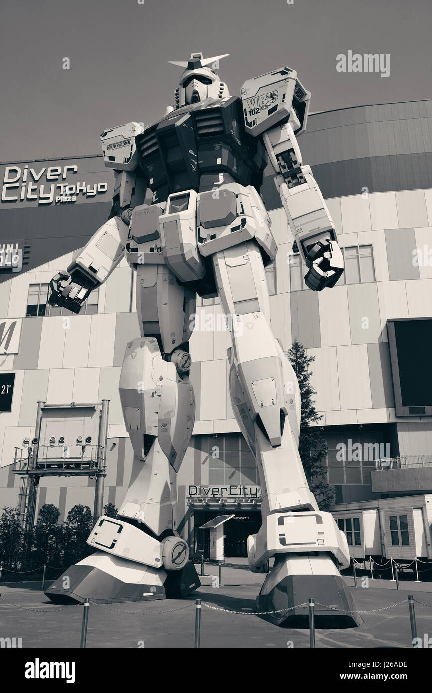TOKYO, JAPAN MAY 15 Giant Gundam Robot statue at Divercity on May 15
