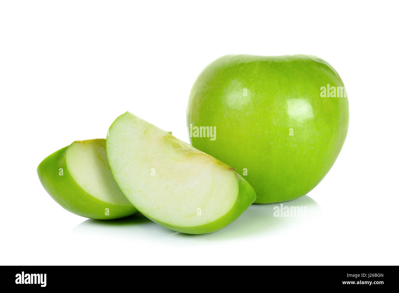 Sliced Green apple isolated on the white background Stock Photo Alamy