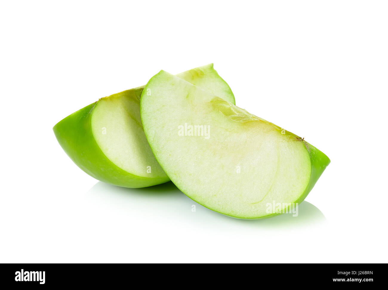Sliced Green apple isolated on the white background Stock Photo - Alamy