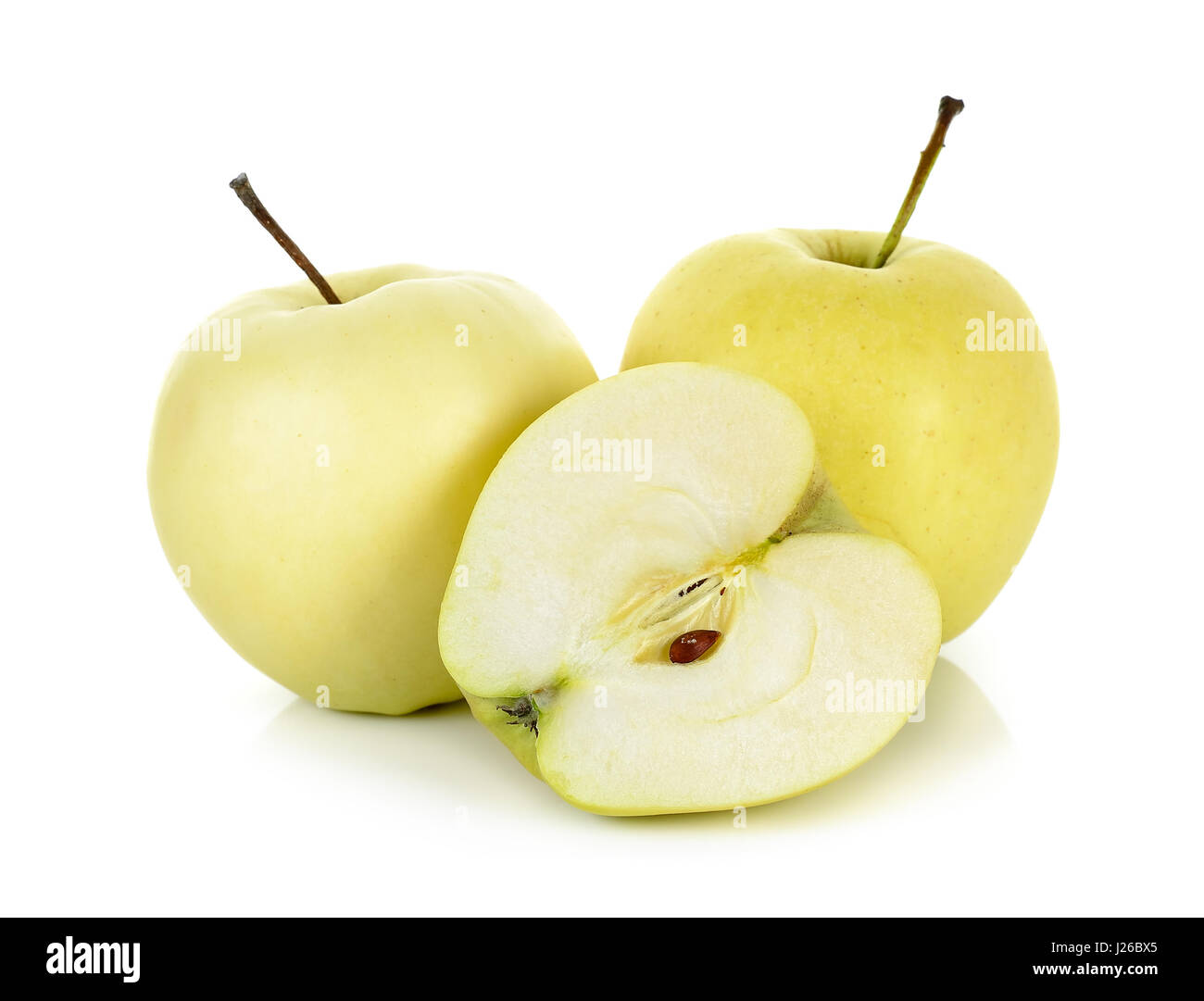 Yellow apple isolated on the white background Stock Photo - Alamy