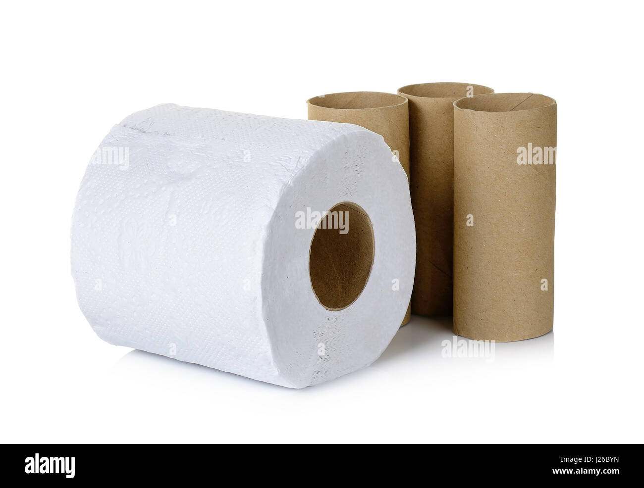 Tissue and core isolated on the white background Stock Photo - Alamy