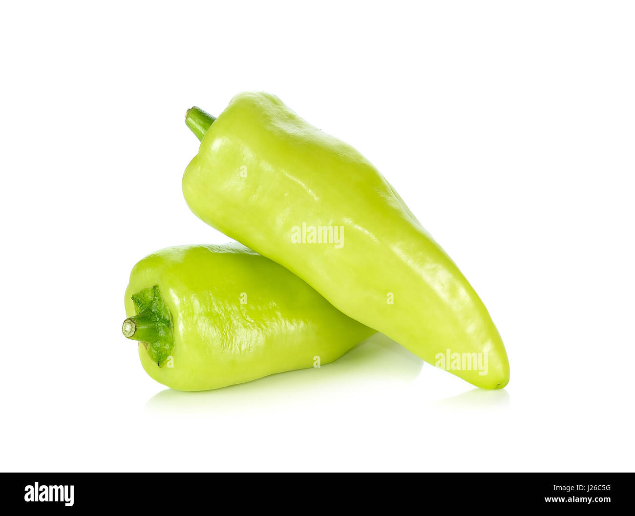 Green chilli isolated on the white background Stock Photo - Alamy