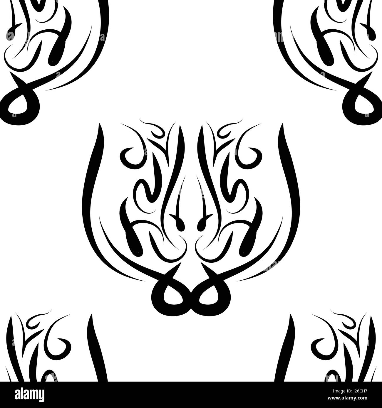 abstract black and white vector damask seamless pattern Stock Vector ...