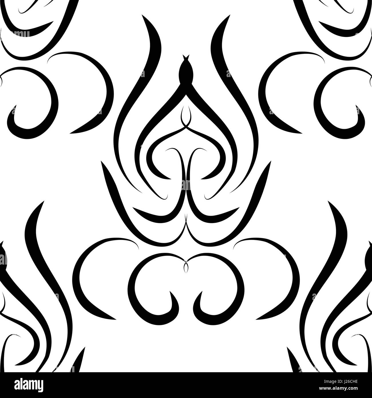 abstract black and white vector damask seamless pattern Stock Vector ...