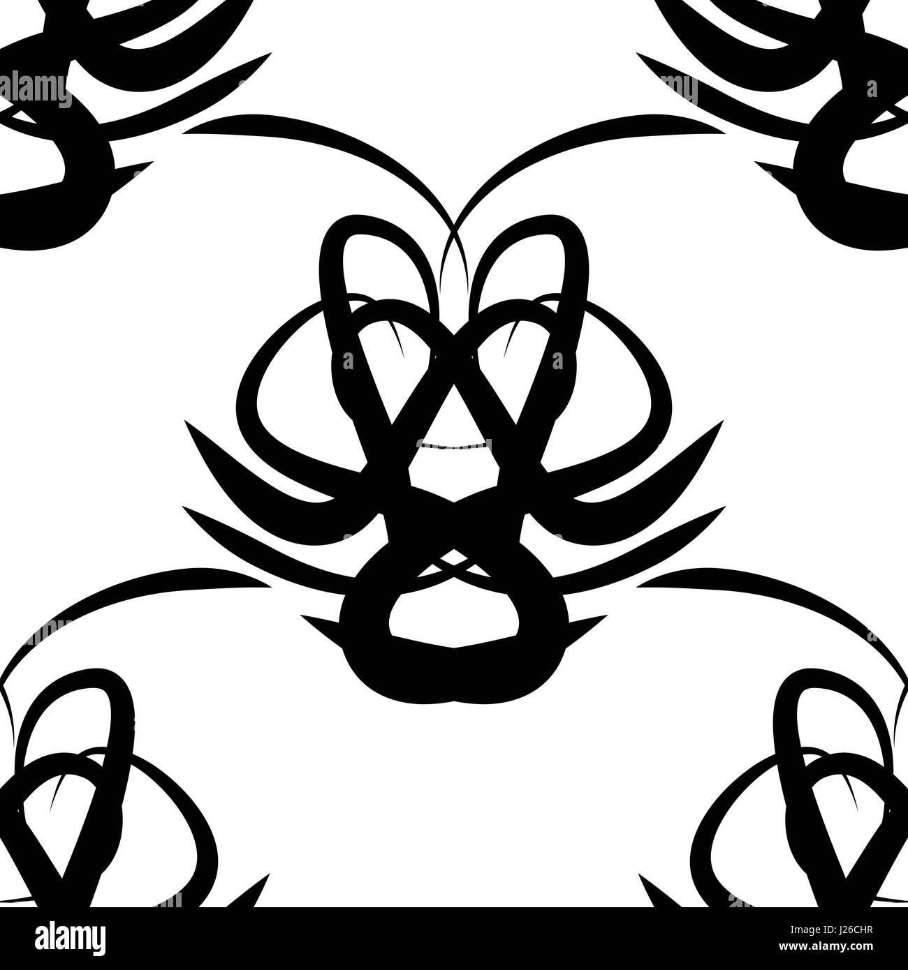 abstract black and white vector damask seamless pattern Stock Vector ...
