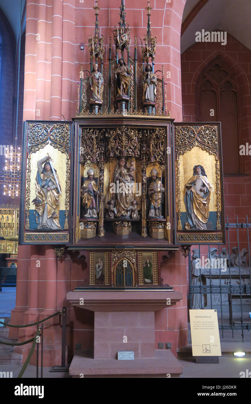 Triptuch inside the Frankfurt Cathedral, Frankfurt am Main, Germany, Europe Stock Photo