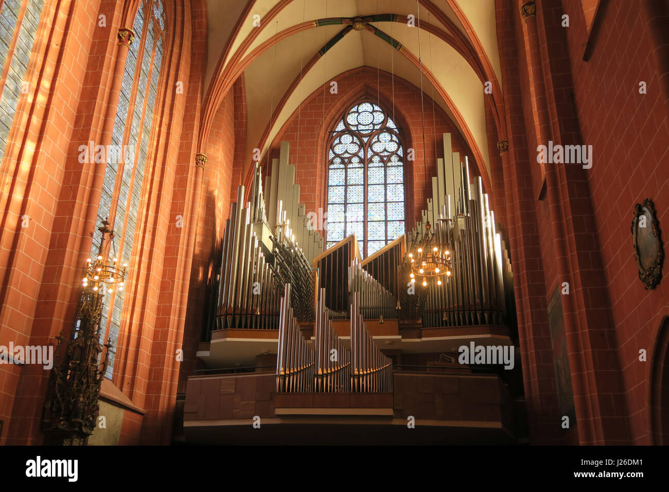 Interior of the Imperial Cathedral of Saint Bartholomew in Frankfurt am Main, Germany, Europe Stock Photo