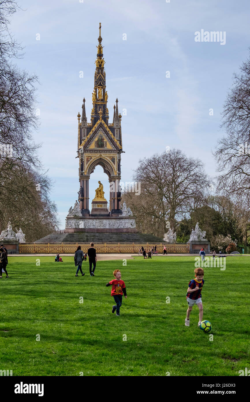 The Albert Memorial in Kensington Gardens, London, England, UK, Europe Stock Photo