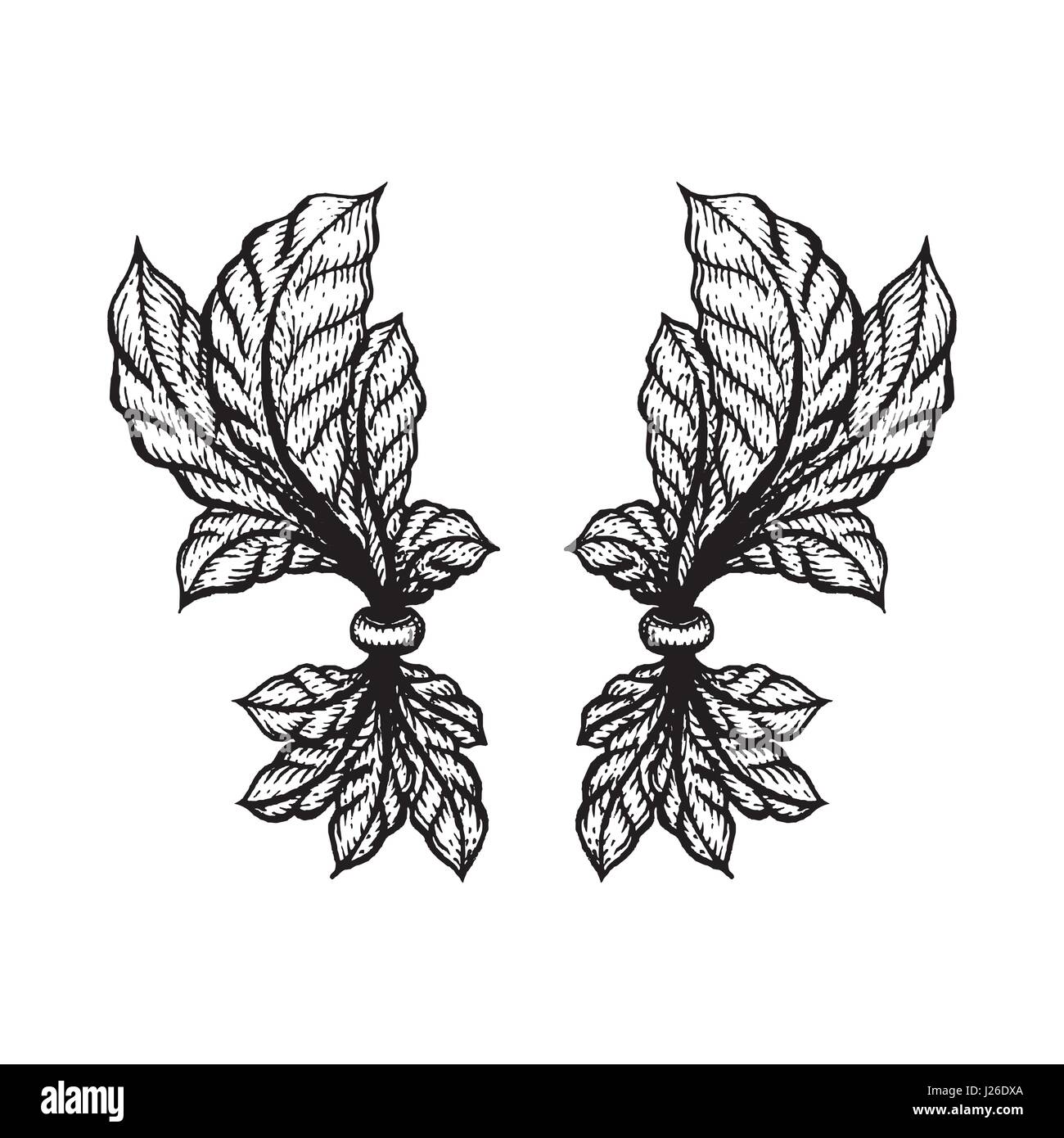 vector blackwork tattoo hand