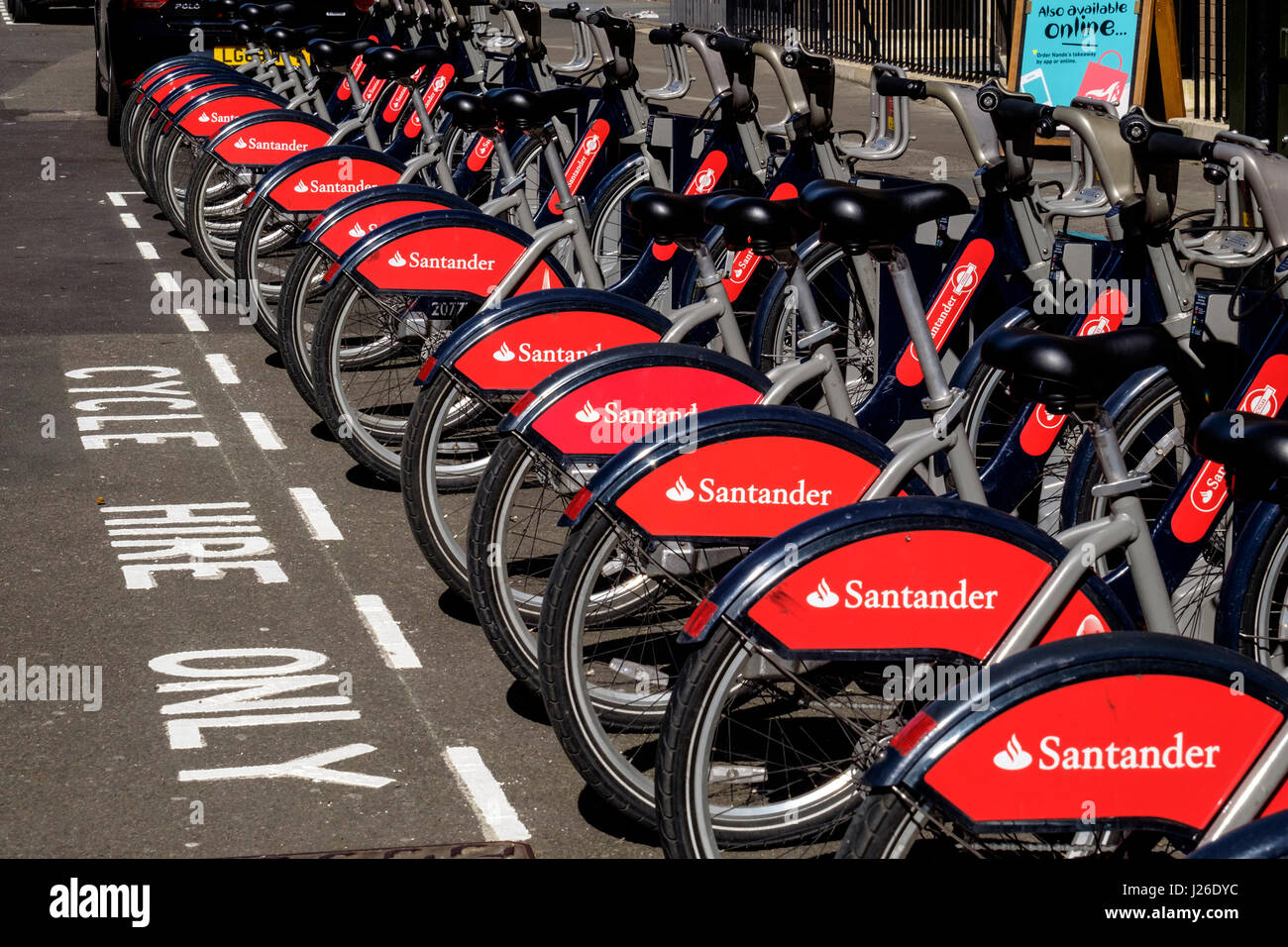 London Santander bike rental Stock Photo
