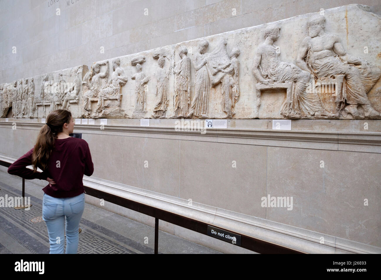 Greek sculptures at The British Museum interior, London, England, United Kingdom, Europe Stock Photo