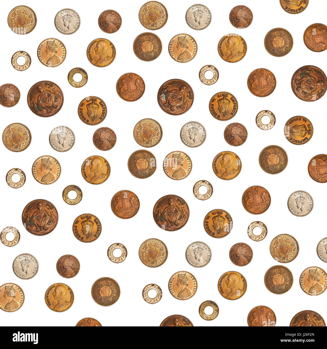 Vintage Coin Pattern Stock Photo