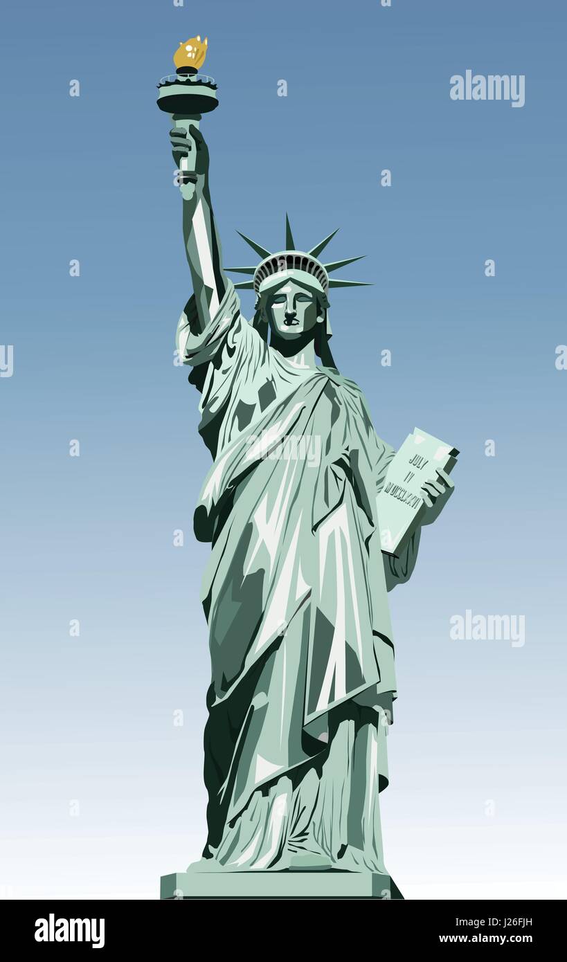 vector illustration of statue of liberty Stock Vector