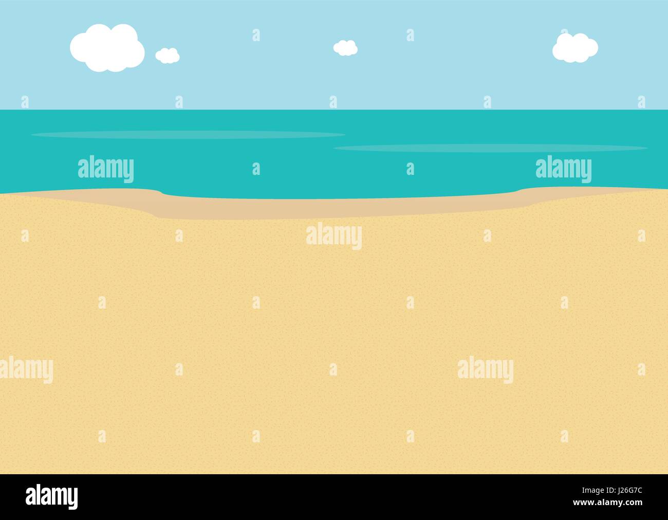Summer beach and sky with sea Stock Vector Image & Art - Alamy
