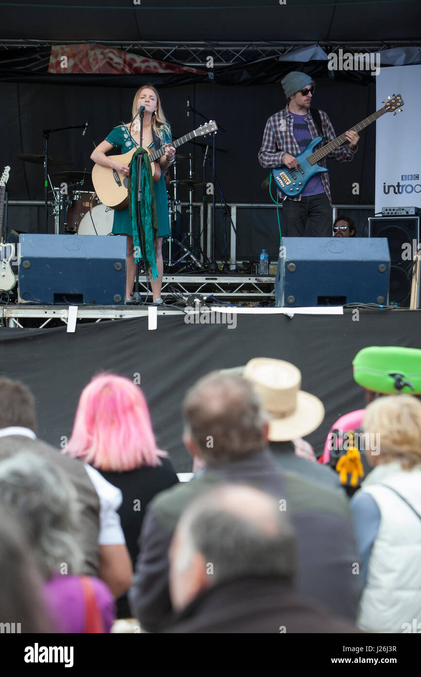 The Alex Hart Band perform at The Porthleven Food and Music Festival, Cornwall, UK Stock Photo