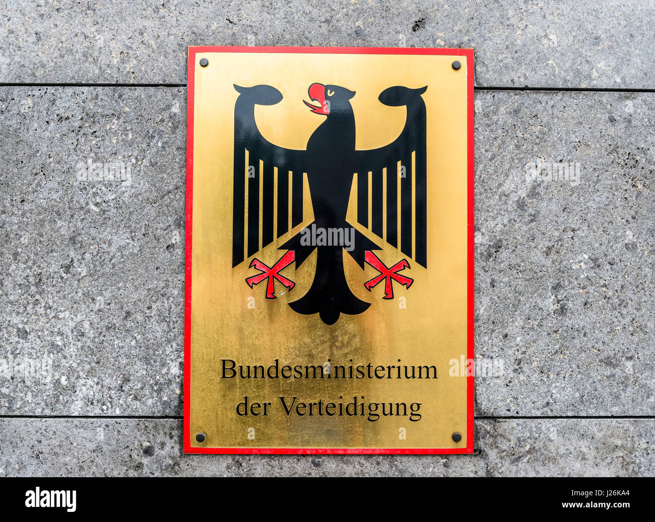 Sign, Federal Ministry of Defense, Ministry of Defense, Berlin, Germany Stock Photo