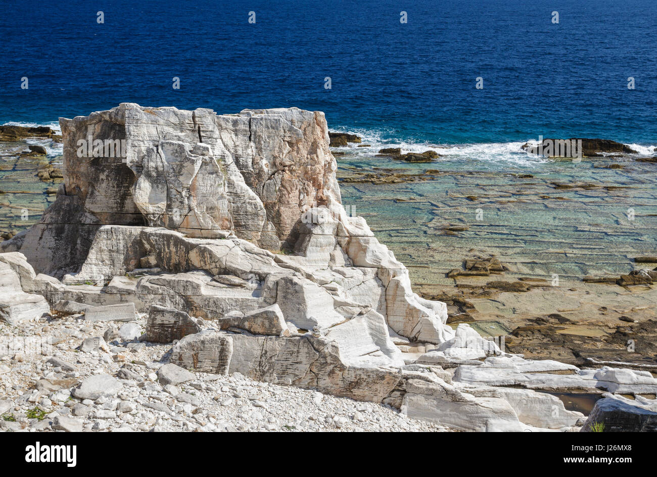 Ancient Marble quarry Aliki, Thassos, Greece Stock Photo Alamy
