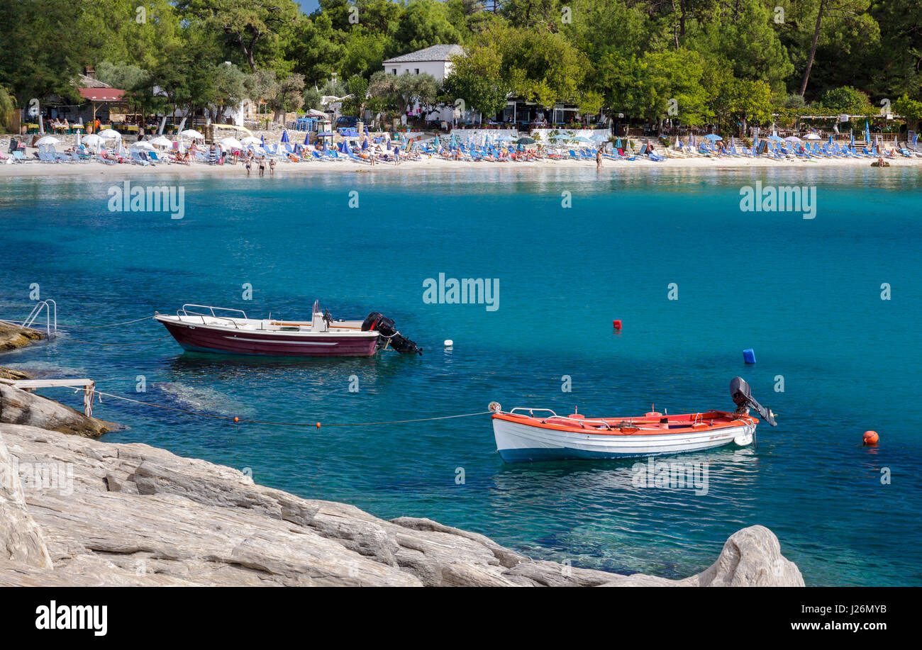 Aliki beach in Thassos, Greece Stock Photo